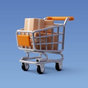 Orange Shopping Cart Trolley